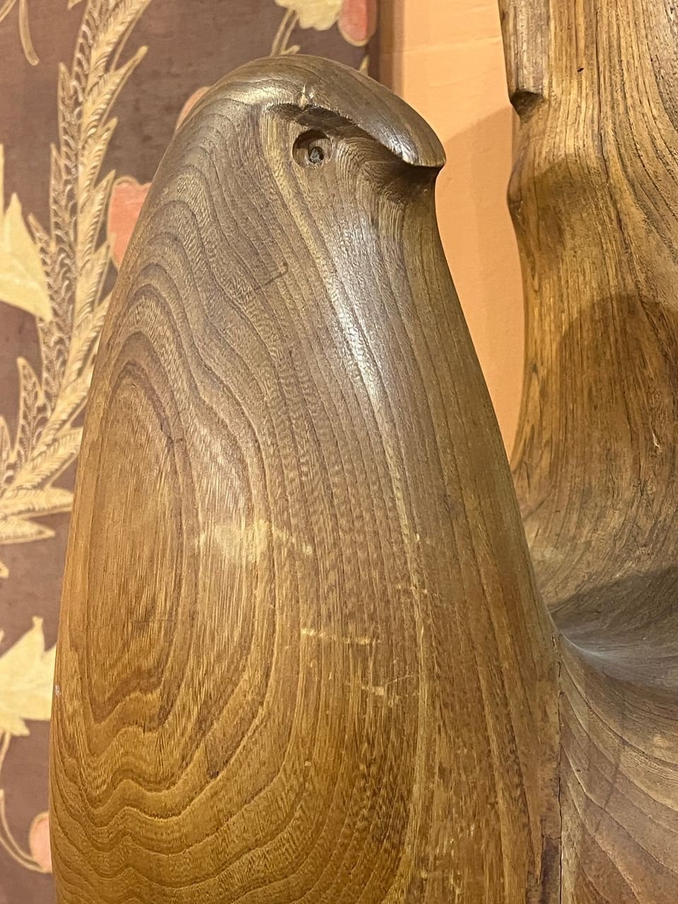 Large Carved Walnut Modern Sculpture