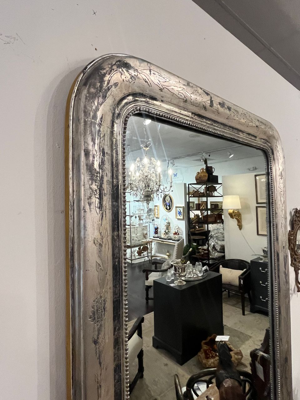 Antique Silver Louis Philippe Mirror