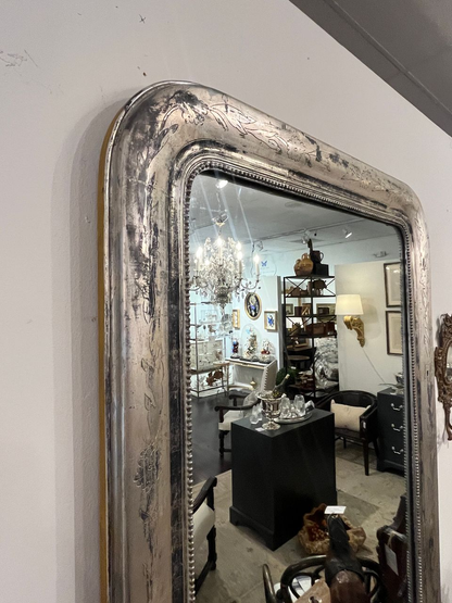 Antique Silver Louis Philippe Mirror