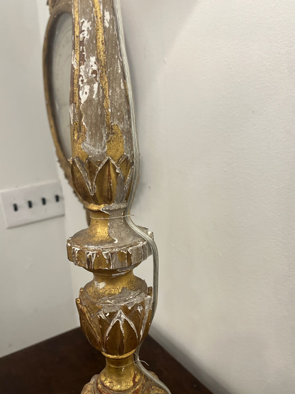18th Century Gilt Candlesticks converted to Lamps