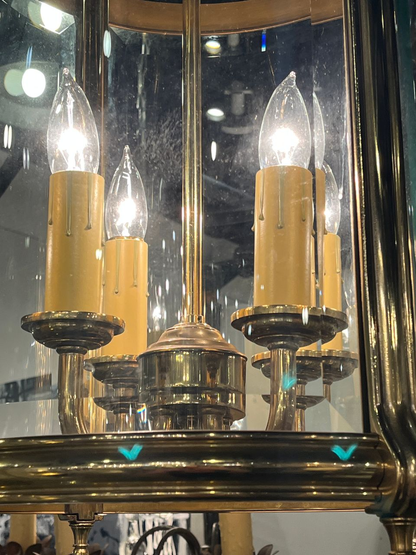 Antique English Brass Hall Lantern