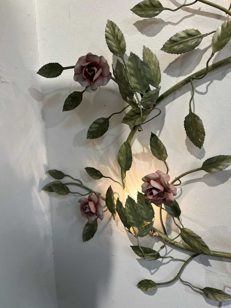Vintage Italian Lighted Tole Wall Sconce