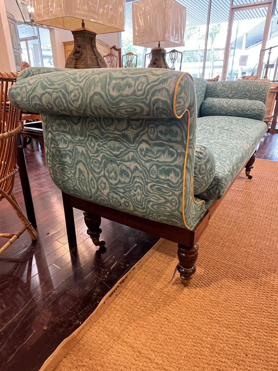 English Regency Faux Grained Sofa