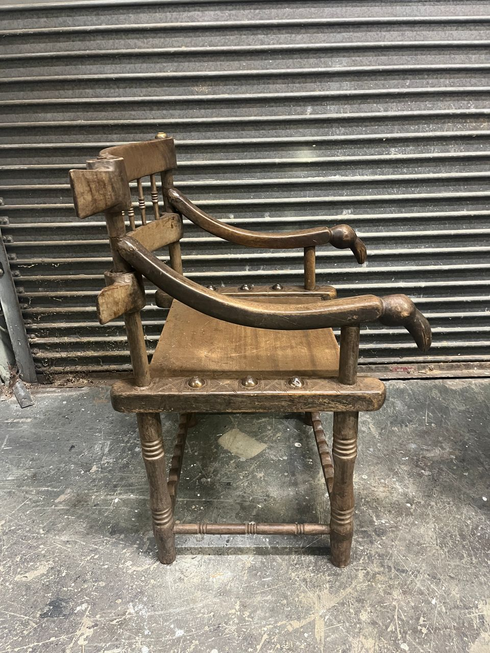 Pair Antique African Baule Chief Armchairs