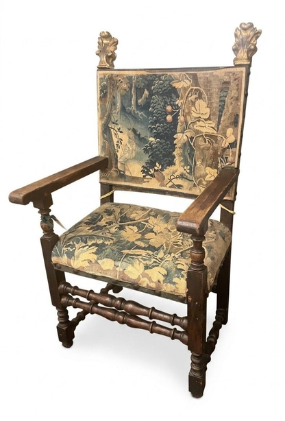 18th Century Carved and Gilt Eared Armchair