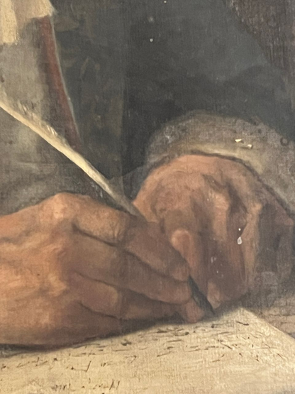 19th Century Oil on Canvas "Gentleman at his Writing Desk"