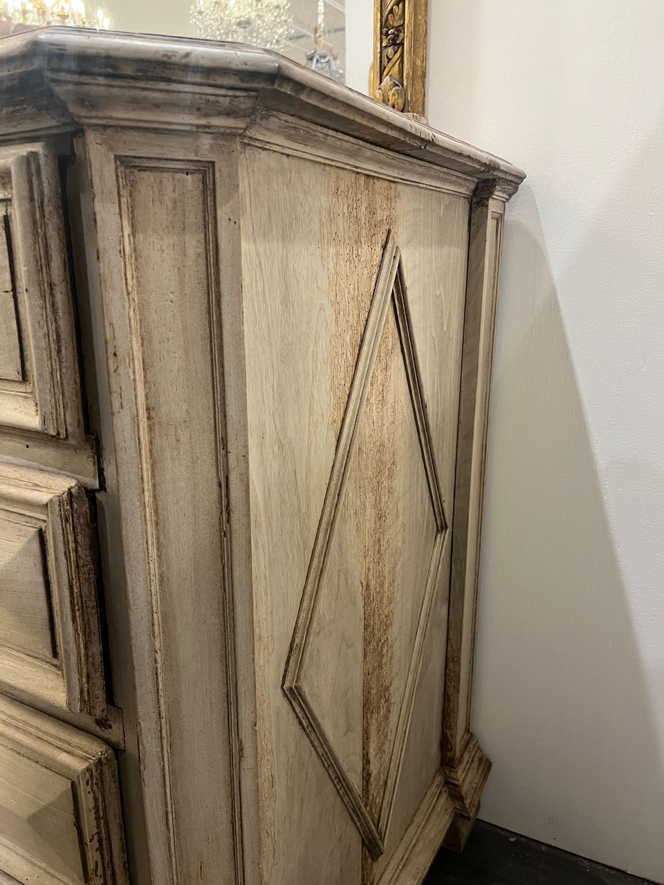 Antique Bleached Pine 4 Drawer Chest
