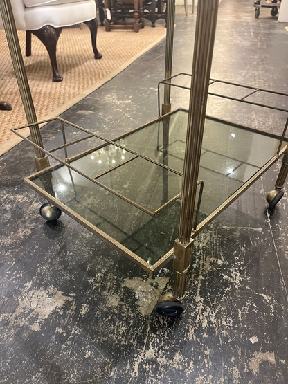 Mid Century Brass Bar Cart