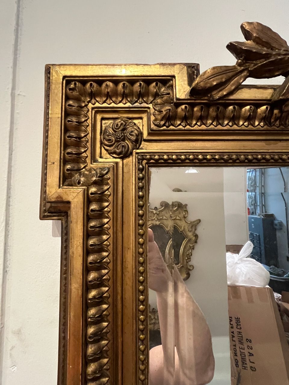 Large 19th Century Louis XVI Giltwood Mirror