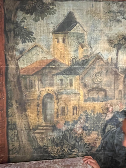 18th Century Large Horizontal Pastoral Framed Tapestry
