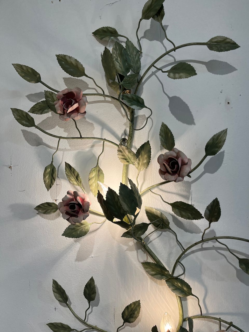 Vintage Italian Lighted Tole Wall Sconce