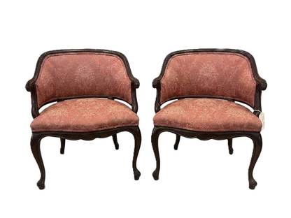 Pair French Louis XV style Armchairs
