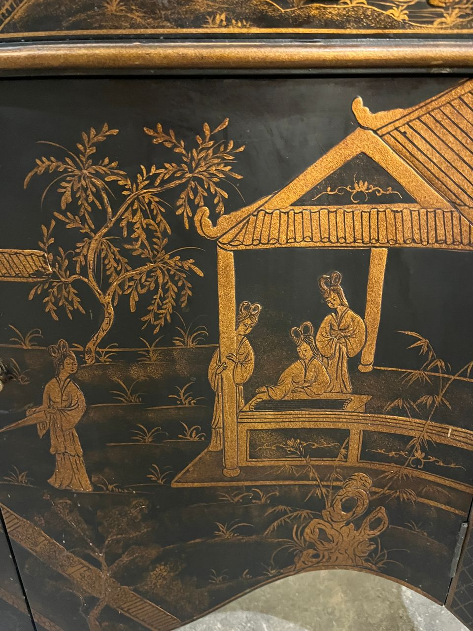 Vintage Chinoiserie Hall Cabinet