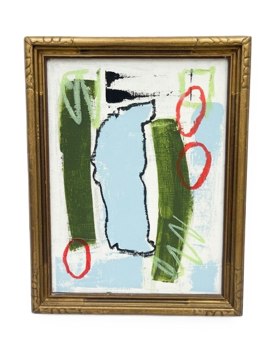 Original Modern Abstract Painting in Antique Frame