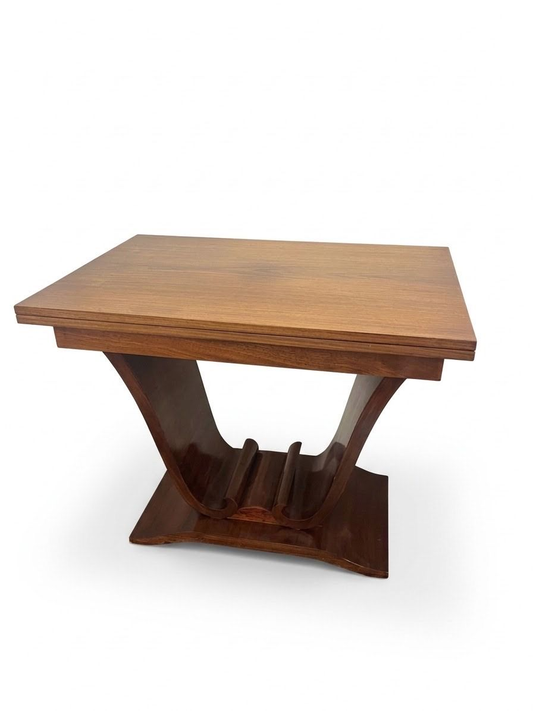French Art Deco Walnut Folding Game Table