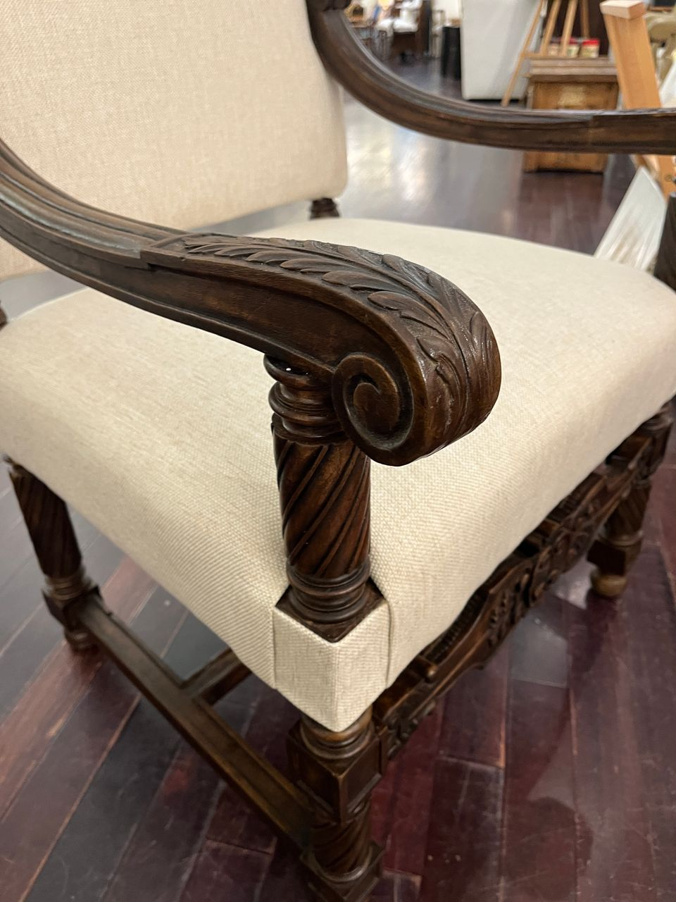 Pair of Louis XIII Baroque Armchairs
