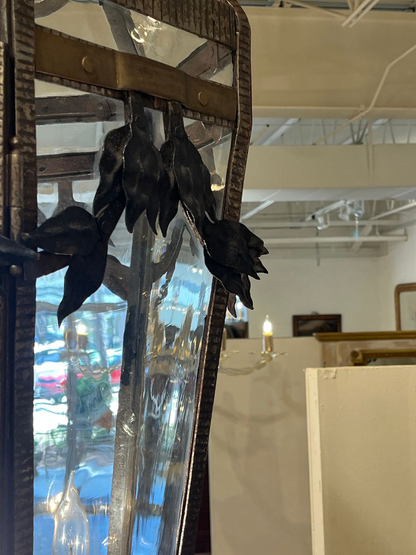 1910 Iron and Brass Lantern Chandelier