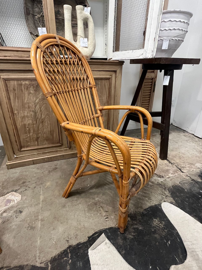 Pair of 70's Spanish Bamboo Lounge Chairs