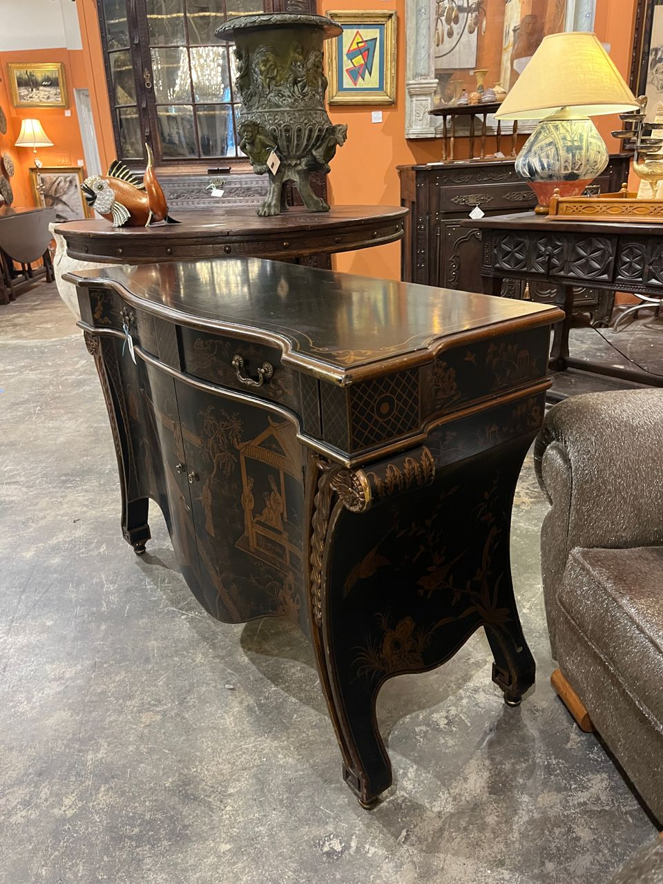 Vintage Chinoiserie Hall Cabinet