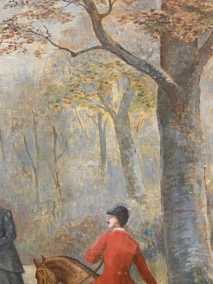 Late 19th Century Oil on Panel Hunt Scene
