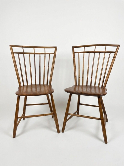 Pair 18th Century Birdcage Windsor Chairs