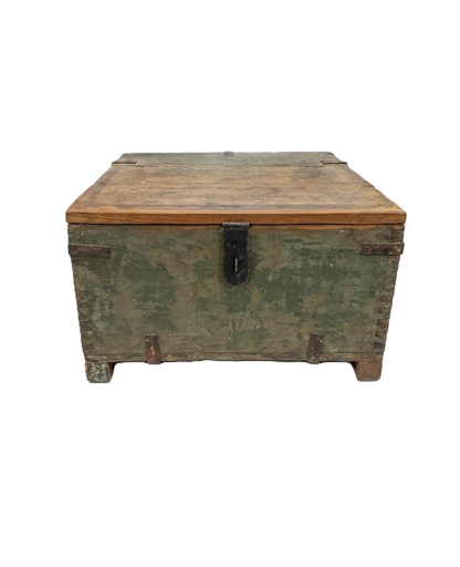 Antique Wooden Storage Trunk