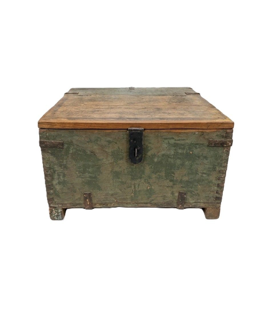 Antique Wooden Storage Trunk