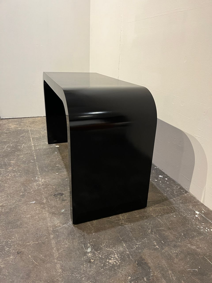 Mid Century Black Laminate Waterfall Console