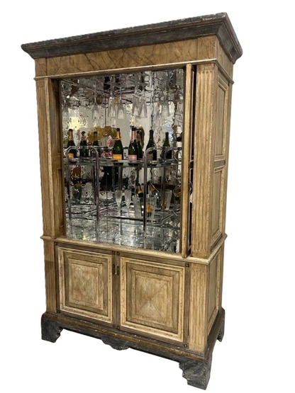 Vintage Hand Painted Bar Cabinet