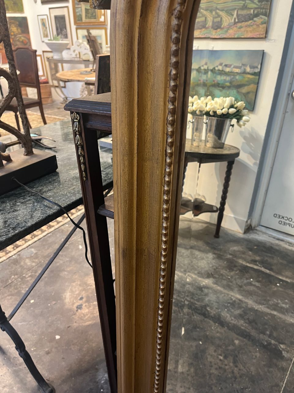 Hand Carved French Louis Philippe Style Gilt Mirror
