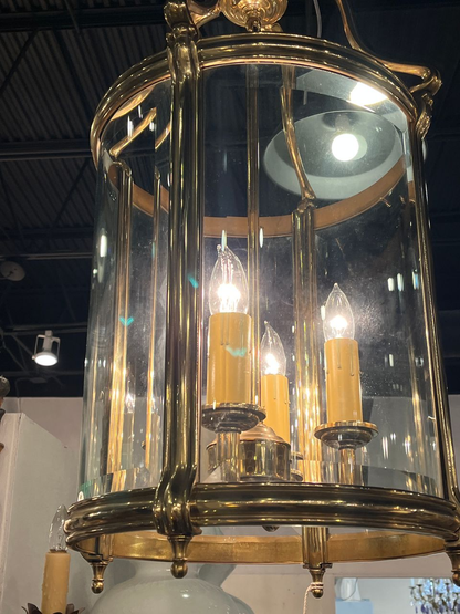Antique English Brass Hall Lantern