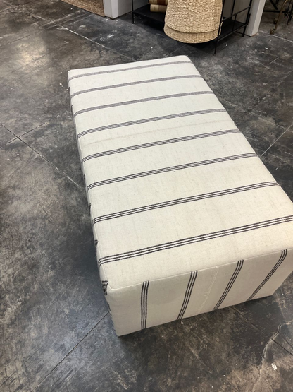 Large Ottoman Upholstered in Vintage Indian Blankets