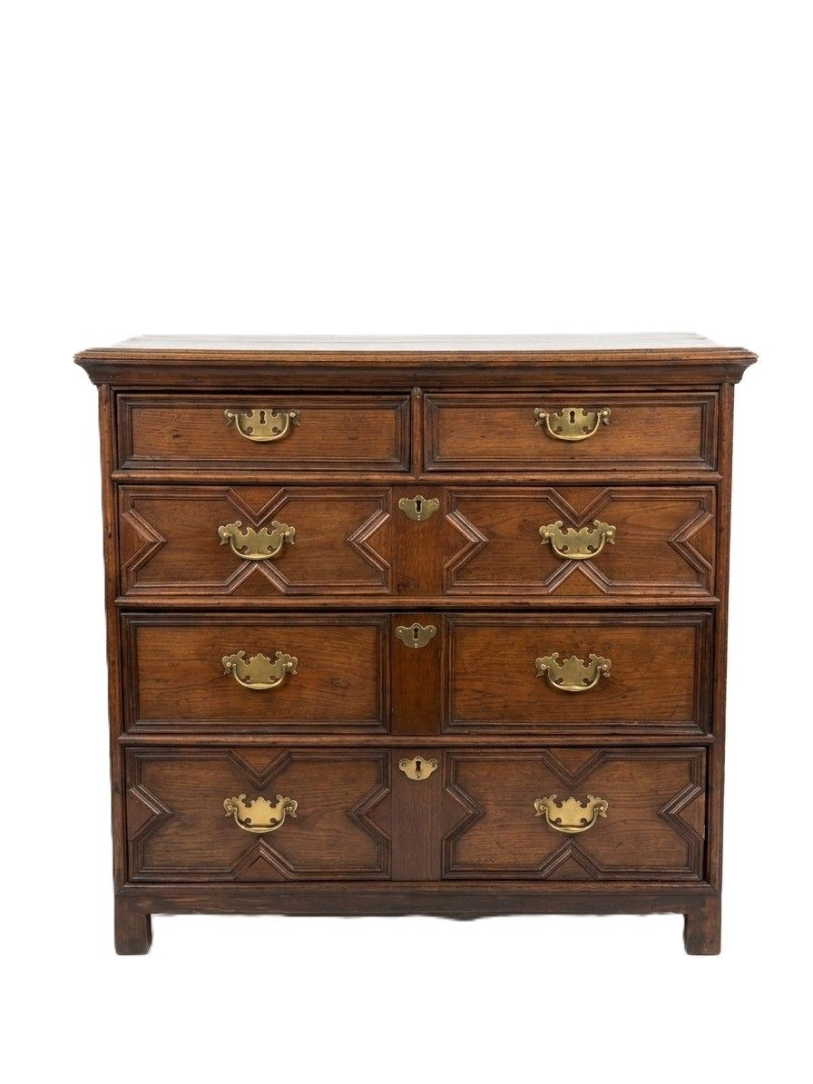 18th Century William and Mary Geometric Oak Chest