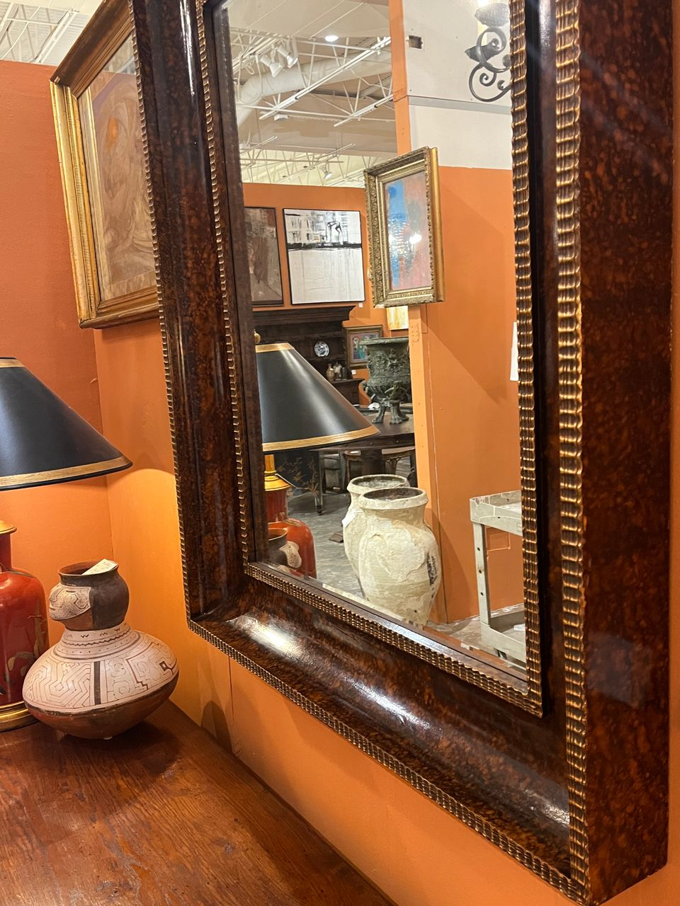 Large Faux Tortoiseshell finish Mirror