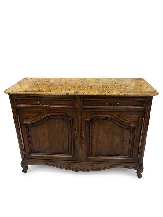 19th Century Louis XV Buffet with Terra Breccia Marble Top