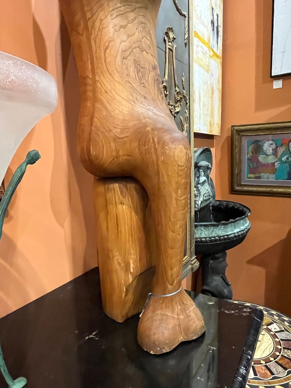 Large Carved Walnut Modern Sculpture