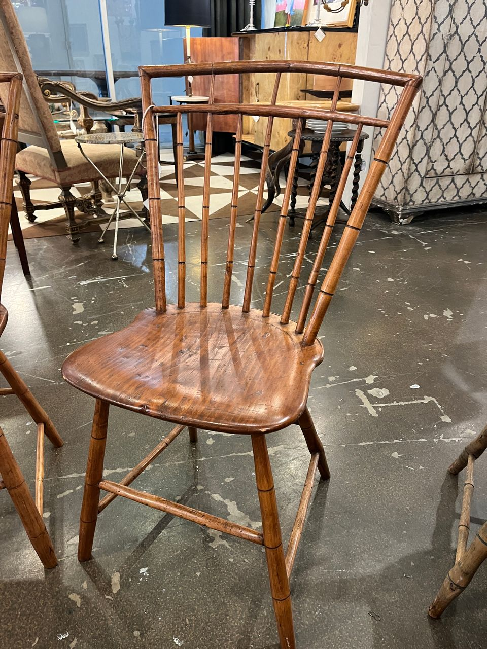 Pair 18th Century Birdcage Windsor Chairs