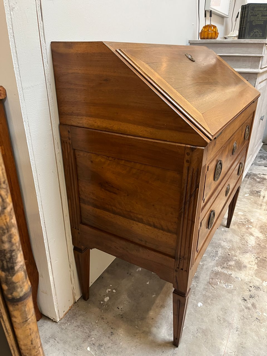 Vintage French Walnut Secretary Desk