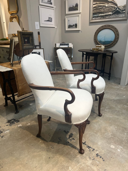 Pair of Queen Anne Style Armchairs