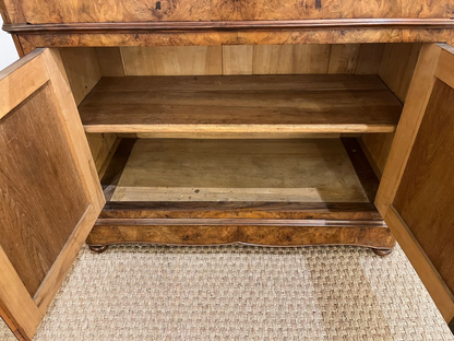 19th Century Louis Philippe Burlwood Commode with Marble Top