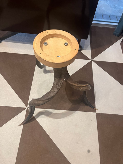 Rare Side Table with Porcupine Quill Inlay and Kudu Horn Legs