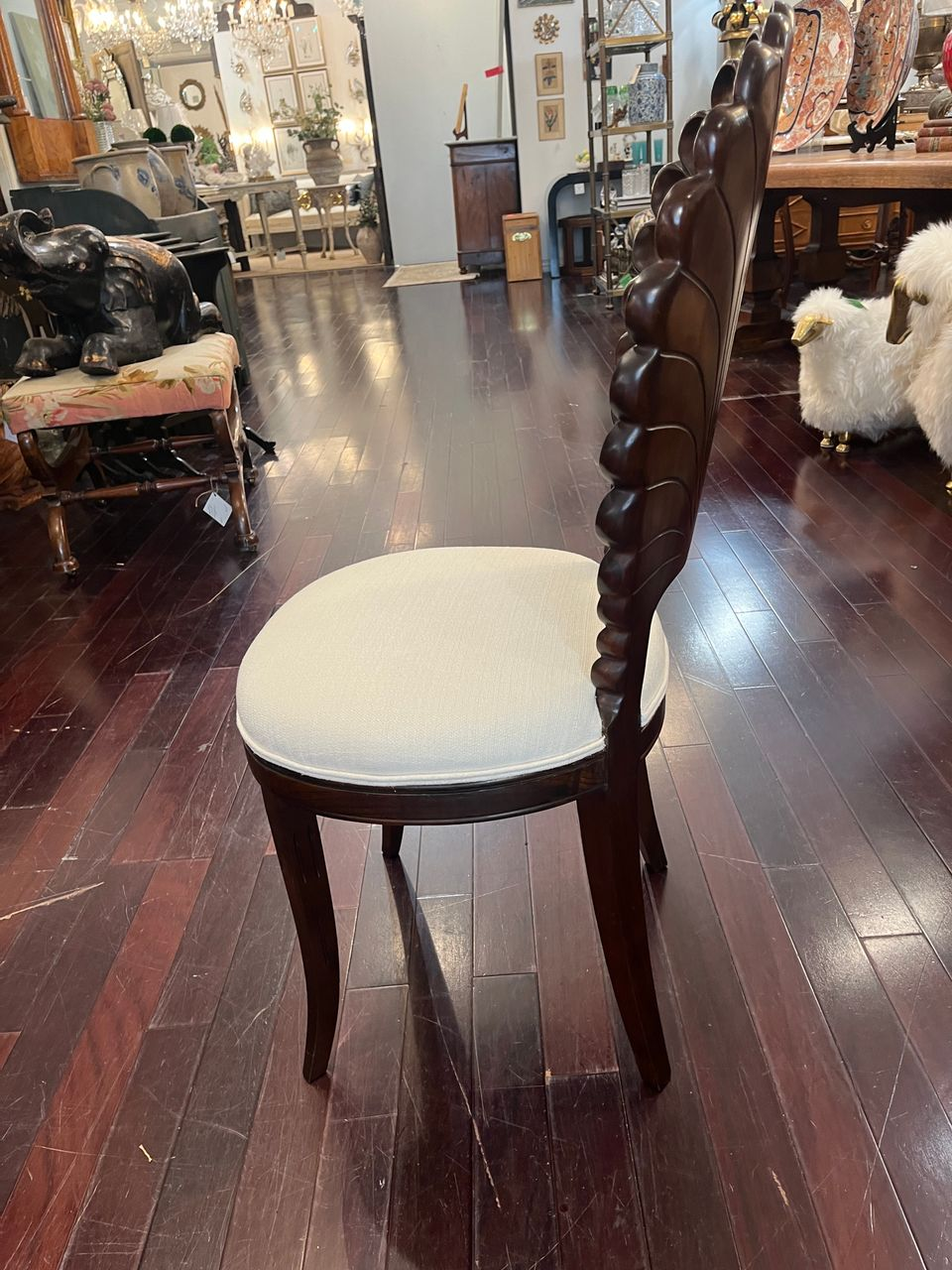 Pair of Italian Scalloped Shell Back Chairs
