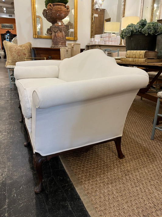 Antique Chippendale Camelback Sofa