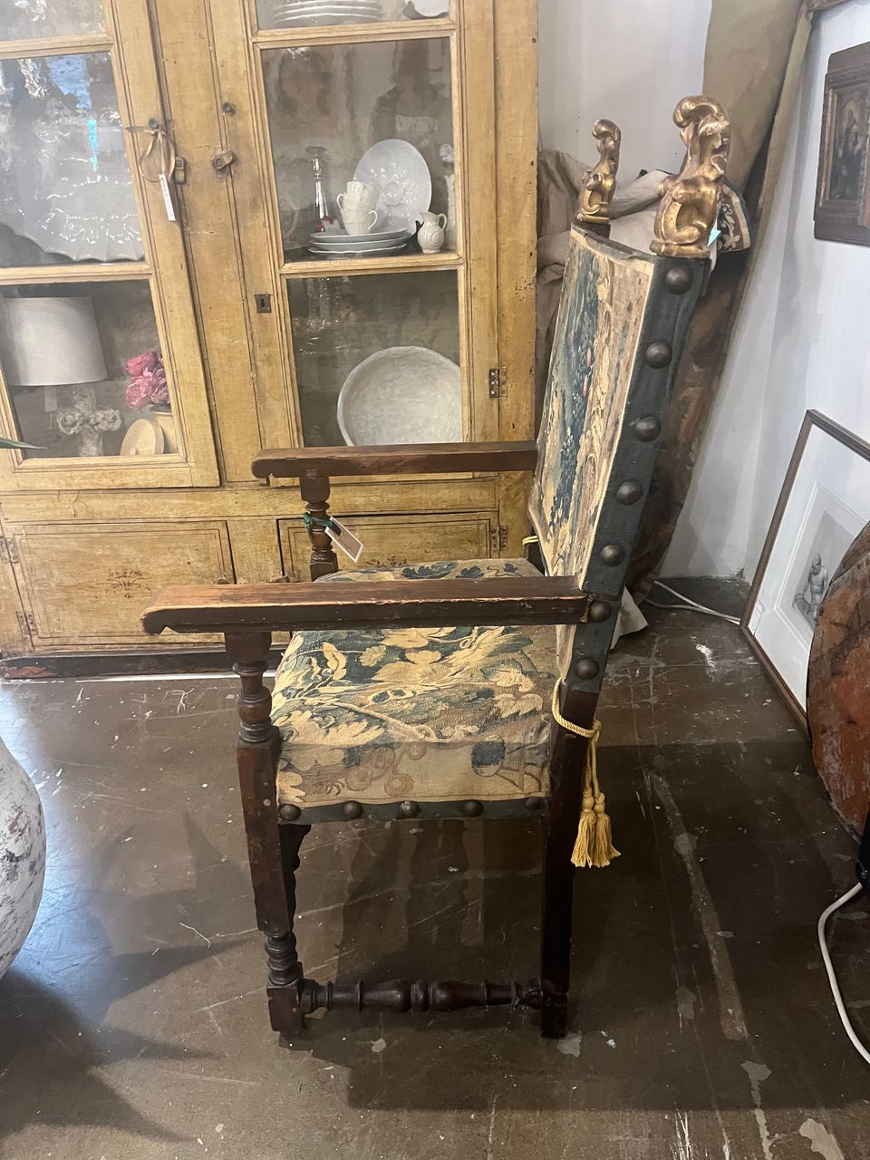 18th Century Carved and Gilt Eared Armchair