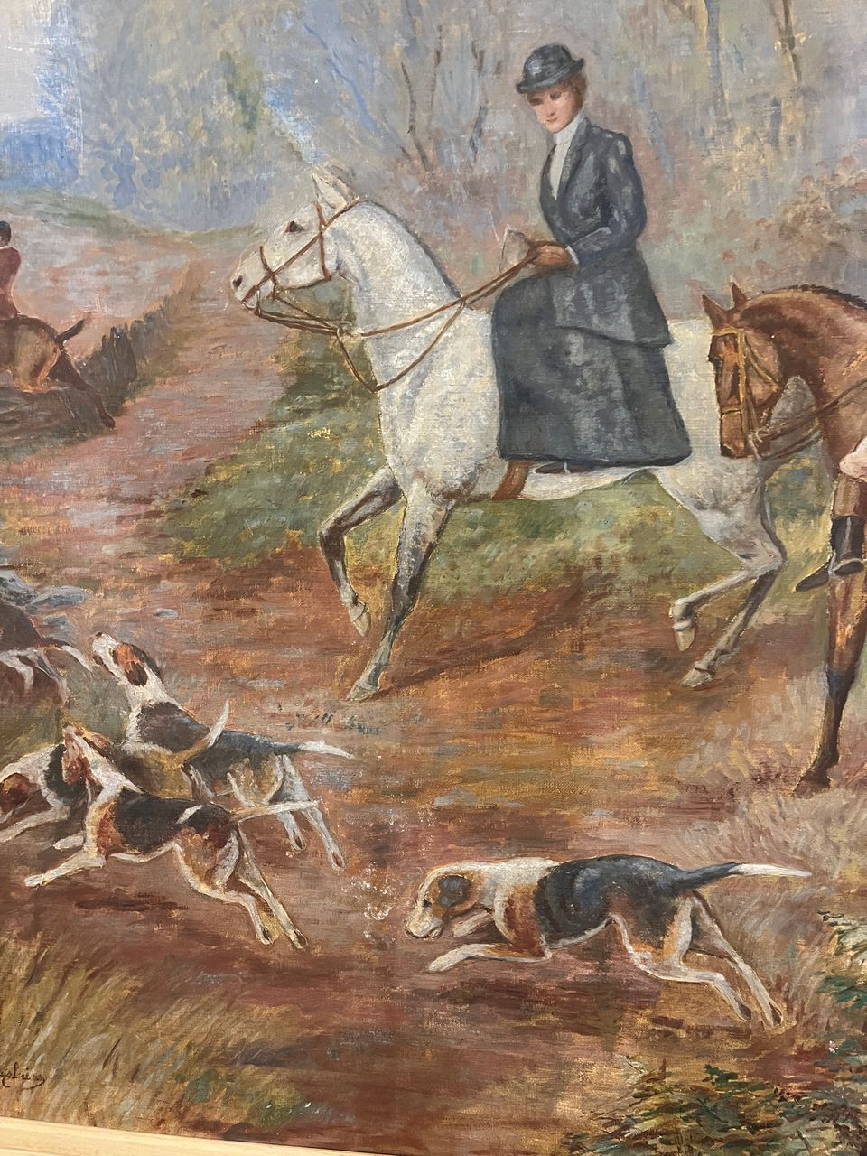 Late 19th Century Oil on Panel Hunt Scene