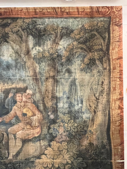18th Century Large Horizontal Pastoral Framed Tapestry