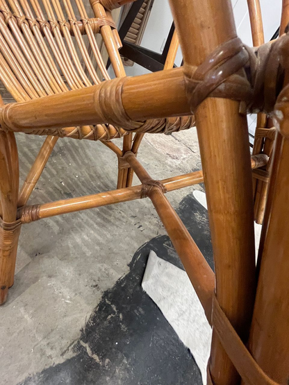 Pair of 70's Spanish Bamboo Lounge Chairs