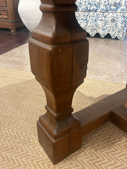 19th Century Oak Baroque Style Library Table