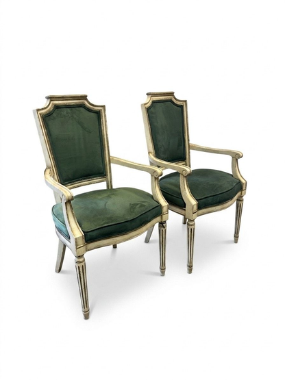 Pair Louis XVI style Armchairs (2 pairs available)