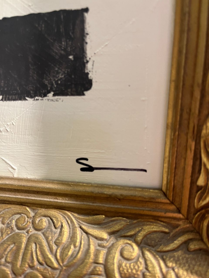 Original B&W Abstract Acrylic on Panel Painting